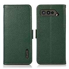 Custodia Portafoglio In Pelle Cover con Supporto B03H per Asus ROG Phone 5 Ultimate Verde