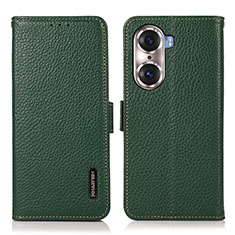 Custodia Portafoglio In Pelle Cover con Supporto B03H per Huawei Honor 60 5G Verde