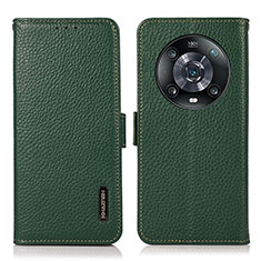 Custodia Portafoglio In Pelle Cover con Supporto B03H per Huawei Honor Magic4 Pro 5G Verde