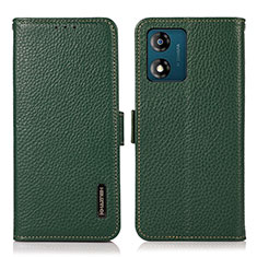 Custodia Portafoglio In Pelle Cover con Supporto B03H per Motorola Moto E13 Verde