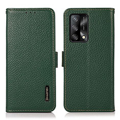 Custodia Portafoglio In Pelle Cover con Supporto B03H per Oppo F19s Verde