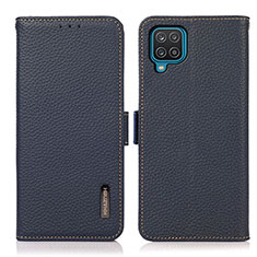 Custodia Portafoglio In Pelle Cover con Supporto B03H per Samsung Galaxy A12 5G Blu