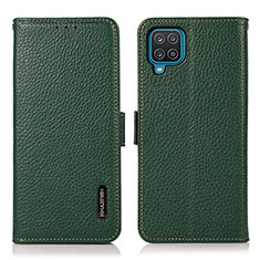 Custodia Portafoglio In Pelle Cover con Supporto B03H per Samsung Galaxy A12 5G Verde