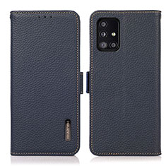 Custodia Portafoglio In Pelle Cover con Supporto B03H per Samsung Galaxy A51 4G Blu