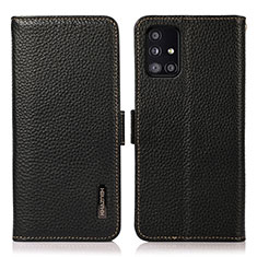 Custodia Portafoglio In Pelle Cover con Supporto B03H per Samsung Galaxy A51 4G Nero