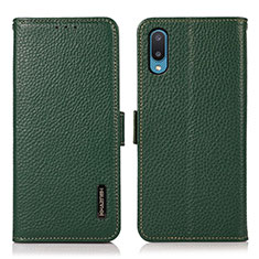 Custodia Portafoglio In Pelle Cover con Supporto B03H per Samsung Galaxy M02 Verde