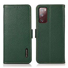 Custodia Portafoglio In Pelle Cover con Supporto B03H per Samsung Galaxy S20 FE (2022) 5G Verde