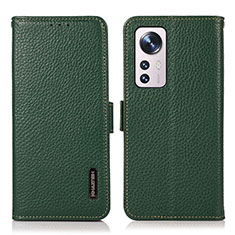 Custodia Portafoglio In Pelle Cover con Supporto B03H per Xiaomi Mi 12 Lite 5G Verde