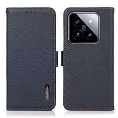 Custodia Portafoglio In Pelle Cover con Supporto B03H per Xiaomi Mi 14 5G Blu