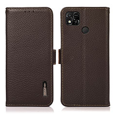 Custodia Portafoglio In Pelle Cover con Supporto B03H per Xiaomi POCO C3 Marrone