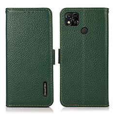 Custodia Portafoglio In Pelle Cover con Supporto B03H per Xiaomi POCO C3 Verde
