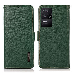 Custodia Portafoglio In Pelle Cover con Supporto B03H per Xiaomi Poco F4 5G Verde