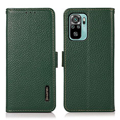 Custodia Portafoglio In Pelle Cover con Supporto B03H per Xiaomi Poco M5S Verde