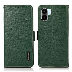 Custodia Portafoglio In Pelle Cover con Supporto B03H per Xiaomi Redmi A2 Plus Verde