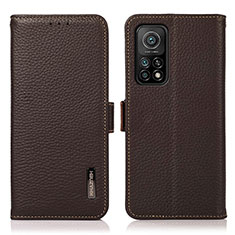 Custodia Portafoglio In Pelle Cover con Supporto B03H per Xiaomi Redmi K30S 5G Marrone