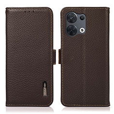 Custodia Portafoglio In Pelle Cover con Supporto B03H per Xiaomi Redmi Note 13 5G Marrone