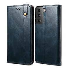 Custodia Portafoglio In Pelle Cover con Supporto B03S per Samsung Galaxy S21 FE 5G Blu