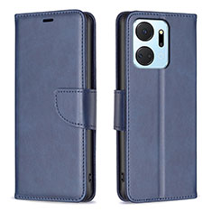 Custodia Portafoglio In Pelle Cover con Supporto B04F per Huawei Honor X7a Blu