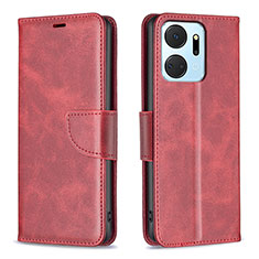 Custodia Portafoglio In Pelle Cover con Supporto B04F per Huawei Honor X7a Rosso