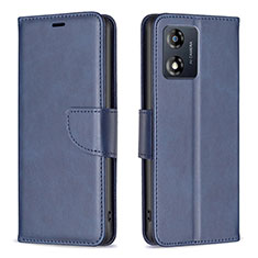 Custodia Portafoglio In Pelle Cover con Supporto B04F per Motorola Moto E13 Blu