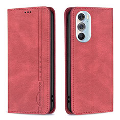 Custodia Portafoglio In Pelle Cover con Supporto B04F per Motorola Moto Edge X30 5G Rosso