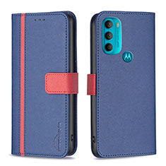 Custodia Portafoglio In Pelle Cover con Supporto B04F per Motorola Moto G71 5G Blu