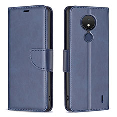 Custodia Portafoglio In Pelle Cover con Supporto B04F per Nokia C21 Blu