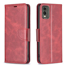 Custodia Portafoglio In Pelle Cover con Supporto B04F per Nokia C210 Rosso
