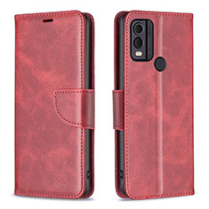 Custodia Portafoglio In Pelle Cover con Supporto B04F per Nokia C22 Rosso