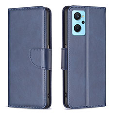 Custodia Portafoglio In Pelle Cover con Supporto B04F per Realme 9i 4G Blu