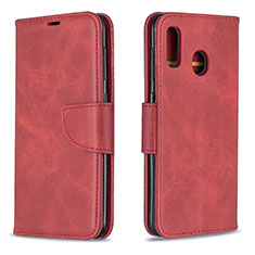 Custodia Portafoglio In Pelle Cover con Supporto B04F per Samsung Galaxy A20 Rosso
