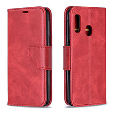 Custodia Portafoglio In Pelle Cover con Supporto B04F per Samsung Galaxy A20e Rosso
