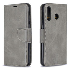 Custodia Portafoglio In Pelle Cover con Supporto B04F per Samsung Galaxy A40s Grigio