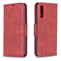 Custodia Portafoglio In Pelle Cover con Supporto B04F per Samsung Galaxy A50S Rosso