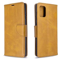 Custodia Portafoglio In Pelle Cover con Supporto B04F per Samsung Galaxy A71 5G Marrone Chiaro