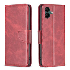 Custodia Portafoglio In Pelle Cover con Supporto B04F per Samsung Galaxy F04 Rosso