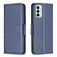 Custodia Portafoglio In Pelle Cover con Supporto B04F per Samsung Galaxy F23 5G Blu