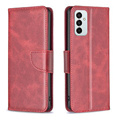 Custodia Portafoglio In Pelle Cover con Supporto B04F per Samsung Galaxy F23 5G Rosso