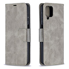 Custodia Portafoglio In Pelle Cover con Supporto B04F per Samsung Galaxy M12 Grigio