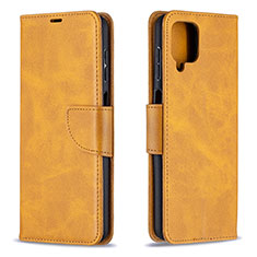 Custodia Portafoglio In Pelle Cover con Supporto B04F per Samsung Galaxy M12 Marrone Chiaro