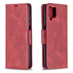 Custodia Portafoglio In Pelle Cover con Supporto B04F per Samsung Galaxy M12 Rosso