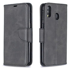 Custodia Portafoglio In Pelle Cover con Supporto B04F per Samsung Galaxy M20 Nero