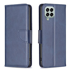Custodia Portafoglio In Pelle Cover con Supporto B04F per Samsung Galaxy M33 5G Blu