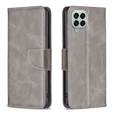 Custodia Portafoglio In Pelle Cover con Supporto B04F per Samsung Galaxy M33 5G Grigio