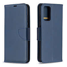 Custodia Portafoglio In Pelle Cover con Supporto B04F per Samsung Galaxy Note 20 5G Blu