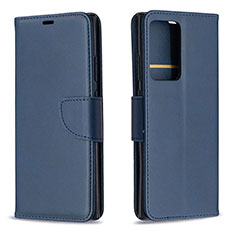 Custodia Portafoglio In Pelle Cover con Supporto B04F per Samsung Galaxy Note 20 Ultra 5G Blu