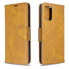 Custodia Portafoglio In Pelle Cover con Supporto B04F per Samsung Galaxy S20 5G Marrone Chiaro