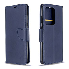 Custodia Portafoglio In Pelle Cover con Supporto B04F per Samsung Galaxy S20 Plus Blu
