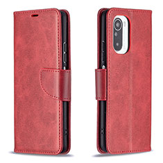 Custodia Portafoglio In Pelle Cover con Supporto B04F per Xiaomi Mi 11i 5G Rosso