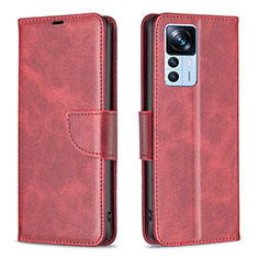 Custodia Portafoglio In Pelle Cover con Supporto B04F per Xiaomi Mi 12T 5G Rosso